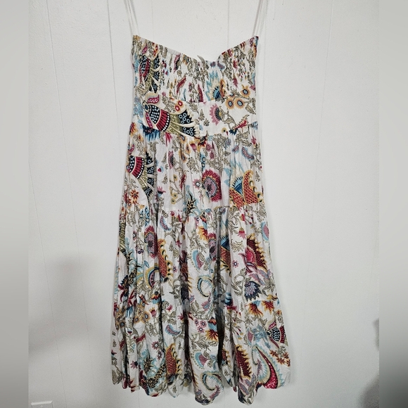 NWT Charina Sarte Strapless Floral Talaia Ribbon Midi Dress - Picture 7 of 8